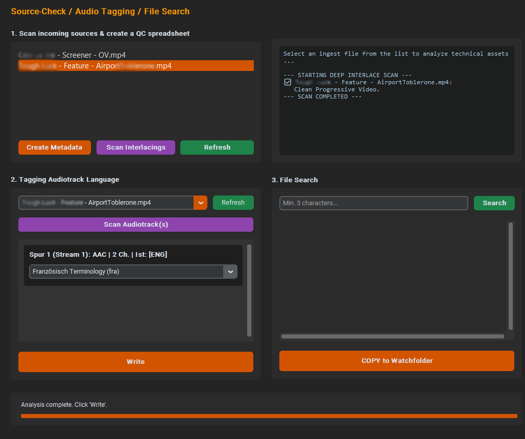 Source-Check Modul GUI